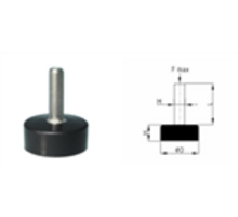 Stelvoet GFB 30, draad M10x25mm RVSA2, rubberen voet 30mm
