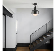 Forked Ceiling/Brass/Medium Brass Shade/Medium Opal Gl