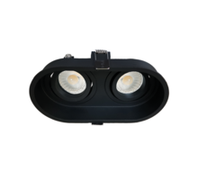 Palma Duo kantelbare inbouwspot rond zwart + Triac driver
