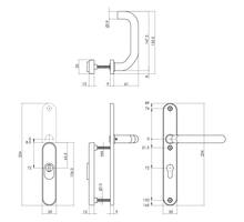 VD-beslag ovaal SKG3 PC 72mm+kerntrekbev. RVS geborsteld