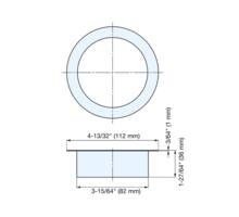 Afvaldoorlaat rond RVS mat, boormaat 82mm, geen deksel