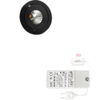 5x Ancona zwart DTW 3000K-2200K+5x verleng+Driver RL dimbaar
