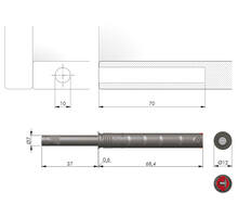 K Push Tech, lang, STRONG, wit, magneet, slag 37mm