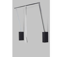 Garderobelift met dubbele soft close 560-950mm zwart/chroom