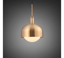 Forked Pendant/Brass/Large Brass Shade/Large Opal Glob