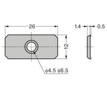 Contraplaat 28x12x1.4mm staal verzinkt voor magneetsnapper