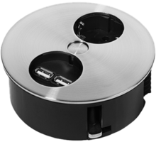 Twist RVS-look met 1x wcd, 2x USB lader