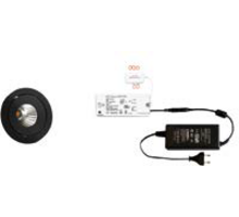 3x Ancona rond zwart + 3x verlengsnoer + ZigBee Driver 30W