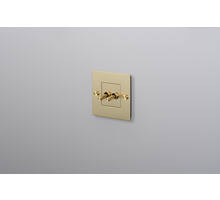 EU 1G Double Toggle Switch/w/out B+P Logo/Brass