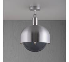Forked Ceiling/Steel/Large Steel Shade/Large Smoked Gl