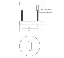 Rozet met sleutelgat ø49x7mm grijs