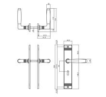 Deurkruk Ton Basic met schild sleutelgat 56mm nikkel