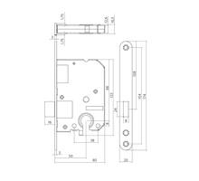 Woningbouw cilinder kastslot 55 mm rvs geborsteld