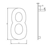 Huisnummer 8 150mm