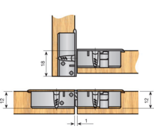 Klepscharnier 35x12mm vernikkeld
