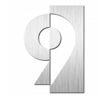 Huisnummer "9" hoogte 125mm, RVS geborsteld