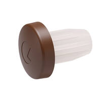 Deurbuffer stift 5mm, schotel 8mm x 2,5mm dik bruin