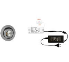 3x Ancona rond Alu + 3x verlengsnoer + ZigBee Driver 30W