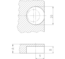 Verbindingsbeslag wit voor 16mm hout, boring 20mm