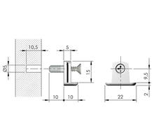 Verbinder (kastgedeelte) TRIS met spreidbus voor 5mm boring