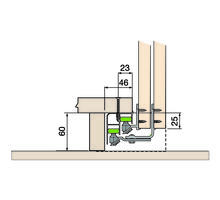 Ocean 1 onder geleidingsrail, lengte 2500mm
