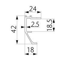 OCEAN 1 greeplijst, lengte 2500mm voor 18mm