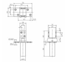 Hawgood scharnier 4500E, 25-30mm houtdikte