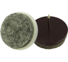 Silentaglijder 20mm bruin kunststof met grijs vilt
