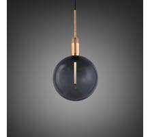 Forked Pendant/Brass/Large Smoked Globe