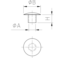 Afdekkap stift 15mm kop 20mm wit