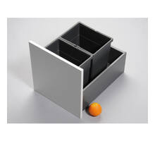 Afvalsortering v. Legrabox, grijs, 2 emmers 14L + draagplaat