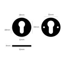 Escutcheon Plate/Euro Profile/Black