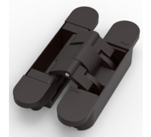 Scharnier invisible Medium mat zwart RAL9005 111x29mm