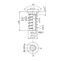 Rampabus staal met rand M6, lengte 12mm, kop 12mm