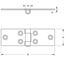 Klepscharnier 28x80x20mm verzinkt
