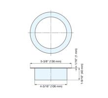 Afvaldoorlaat rond RVS mat, boormaat 106mm, geen deksel