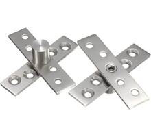 Pivot scharnier RVS, lengte 74mm, 360gr. complete set
