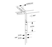 Scharnierarm dubbel 12.5mm opleg bij 19mm zijde vernikkeld
