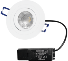Smooth kantelbare inbouwspot rond wit+ Triac driver