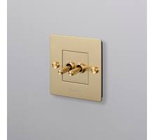 1G Double Toggle Switch/Brass