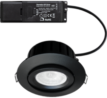 Aosta kantelbare IP44 inb. Spot zwart 2700K -6W+Triac driver