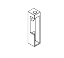 Roedehouder RECHTS roede 30x10mm, in de dag, H=67mm zwart