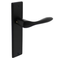 Deurkruk Banaan met schild 181x41x7mm blind mat zwart