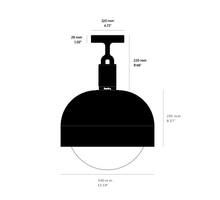 Forked Ceiling/Steel/Large Burnt Steel Shade/Large Opa