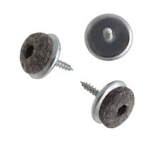 Silentaglijder 20mm ijzer verzinkt met grijs vilt, 20mm dia-