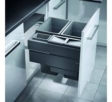 Afvalsysteem 91L donkergrijs met softclose geleiders