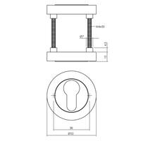 Rozet met profielcilindergat 52x10mm antracietgrijs