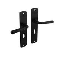 Deurkruk Helena op schild 230x44 mm sleutelgat 56 mm zwart