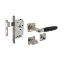 Deurbeslag set toiletslot 63/8+deurkruk Ton basic+WC-sl.