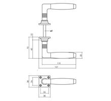 Deurbeslag set toiletslot 63/8+deurkruk Ton basic+WC-sl.